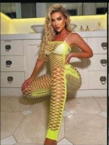 Red Fishnet Strapless body suit